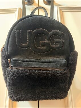 UGG Black Shearling Accent Mini Backpack Dannie II